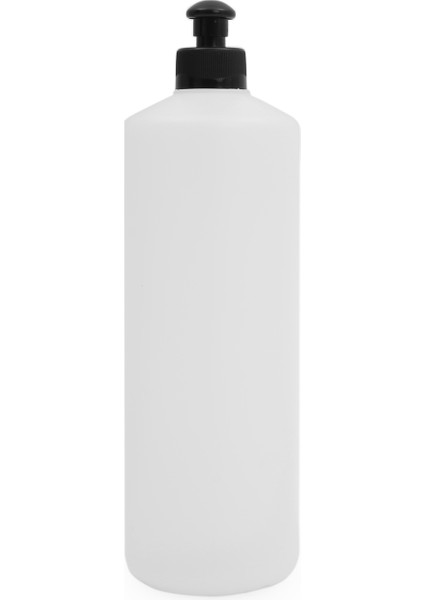 100 Adet - 750ML Plastik Şeffaf Boş Şişe, Siyah Push Pull Kapaklı