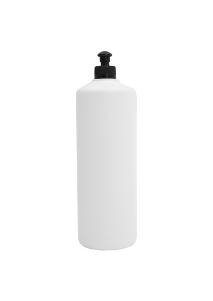 100 Adet - 1000ML Plastik Beyaz Boş Şişe, Siyah Push Pull Kapaklı
