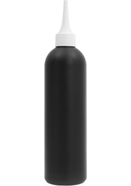 100 Adet - 330ML Plastik Siyah Boş Şişe, Beyaz Sivri Damlatma Kapaklı