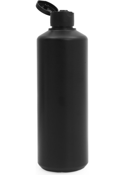 100 Adet - 500ML Plastik Siyah Boş Şişe, Siyah Açmalı Kapaklı