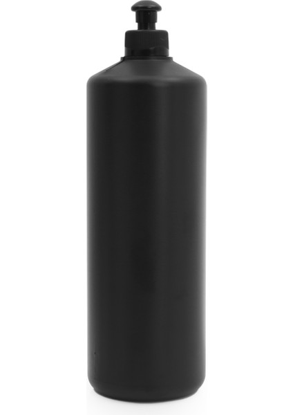 100 Adet - 1000ML Plastik Siyah Boş Şişe, Siyah Push Pull Kapaklı
