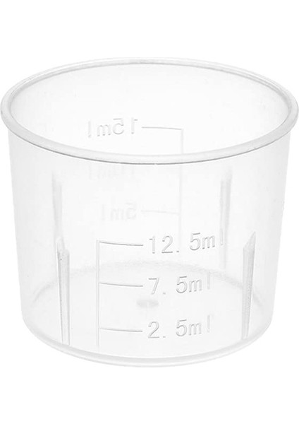 100 Adet - 15ML Plastik Şeffaf Taksimatlı Ölçek (25MM Çap)