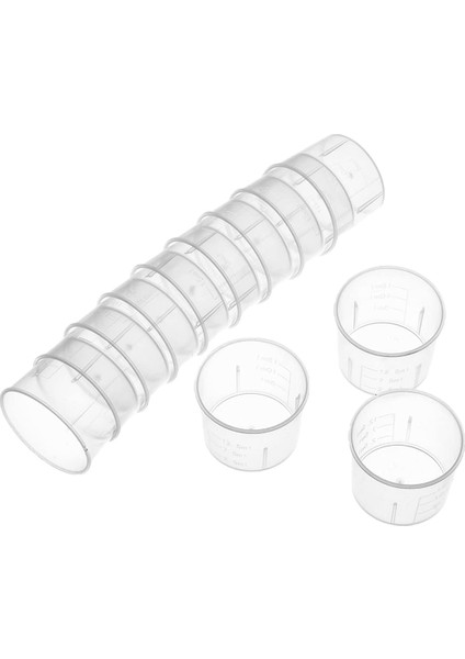 100 Adet - 15ML Plastik Şeffaf Taksimatlı Ölçek (25MM Çap) fırsatları