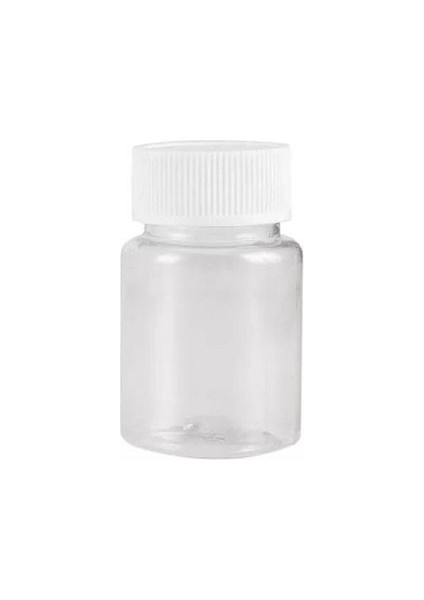 100 Adet - 50ML Şeffaf Plastik Kutu, Boş Pet Şişe (31MM Çap)