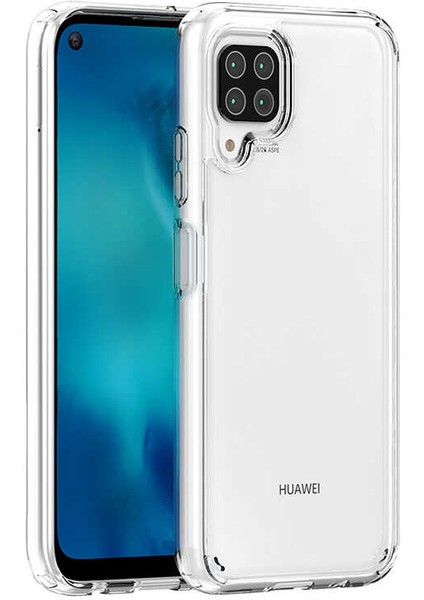 Huawei P40 Lite Kılıf Kamera Çıkıntılı Şeffaf Darbe Emici Sert Silikon Kapak (Coss)