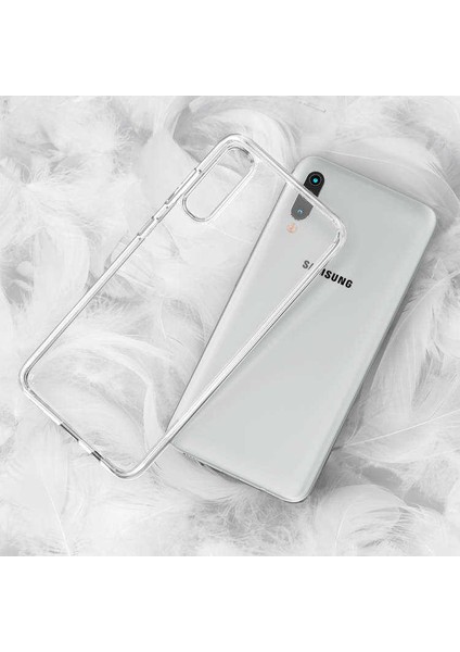 Samsung Galaxy A30S Kılıf Kamera Çıkıntılı Şeffaf Darbe Emici Sert Silikon Kapak (Coss)