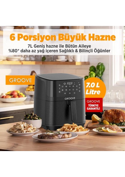 Max Xxl 7l 1800W Wifi Smart Airfryer Air Fryer Yağsız Sıcak Hava Fritözü