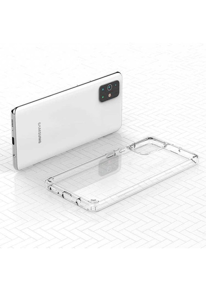 Samsung Galaxy A71 Kılıf Kamera Çıkıntılı Şeffaf Darbe Emici Sert Silikon Kapak (Coss)