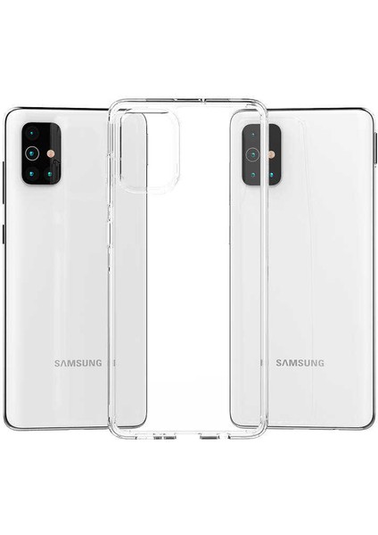 Samsung Galaxy A71 Kılıf Kamera Çıkıntılı Şeffaf Darbe Emici Sert Silikon Kapak (Coss)