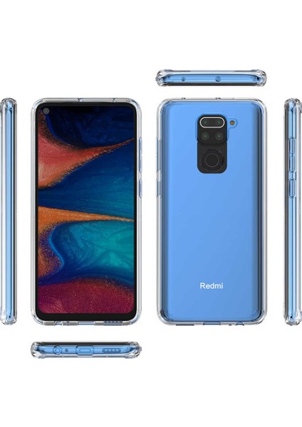 Xiaomi Redmi Note 9 Kılıf Kamera Çıkıntılı Şeffaf Darbe Emici Sert Silikon Kapak (Coss)