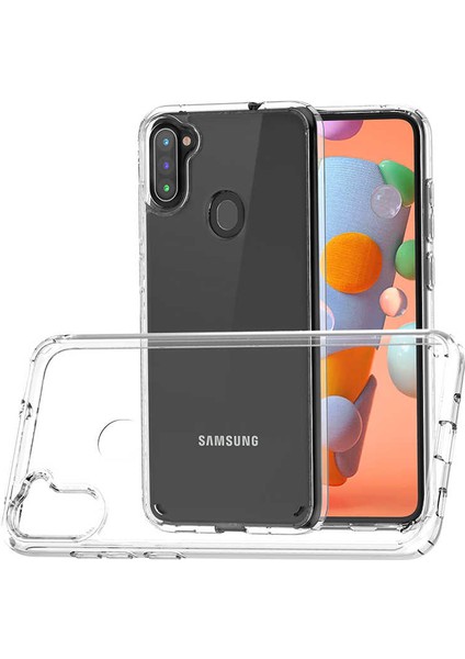 Samsung Galaxy M11 Kılıf Kamera Çıkıntılı Şeffaf Darbe Emici Sert Silikon Kapak (Coss)