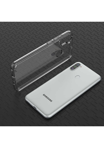 Samsung Galaxy M11 Kılıf Kamera Çıkıntılı Şeffaf Darbe Emici Sert Silikon Kapak (Coss)