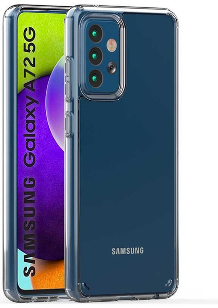 Samsung Galaxy A72 Kılıf Kamera Çıkıntılı Şeffaf Darbe Emici Sert Silikon Kapak (Coss) fiyatları