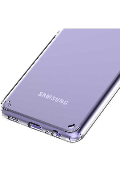 Samsung Galaxy M22 Kılıf Kamera Çıkıntılı Şeffaf Darbe Emici Sert Silikon Kapak (Coss)