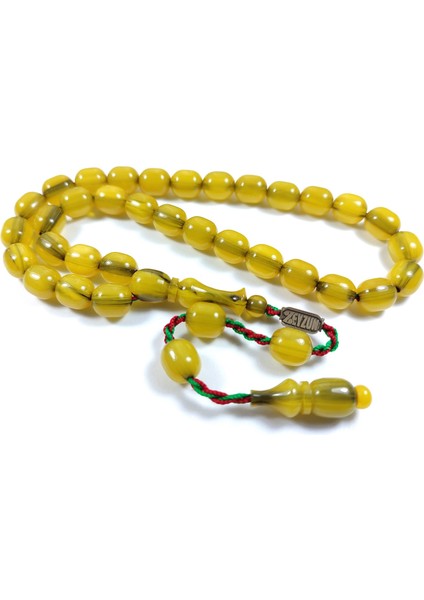 Iskeçe Tesbih Mahmud Zeyzun Imzalı (Imzası Gümüştür) Sıkma Kehribar Kapsül