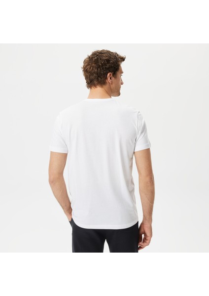 Nautıca Erkek Beyaz Baskılı Standart Fıt Kısa Kollu T-Shirt V35535T.1BW fiyatları