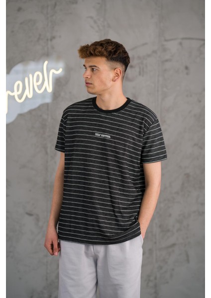 Reguler Fit Bisiklet Yaka Likralı Çizgili Erkek Yazlık T-Shirt fiyatları