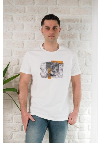 Regular Fit Pamuklu Baskı Detaylı Erkekyazlık T-Shirt modelleri