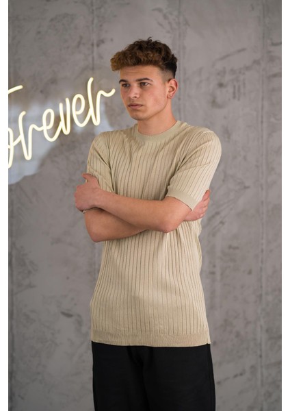 Slimfit Likralı Sıfır Yaka Erkek Tişörtriko T-Shirt modelleri