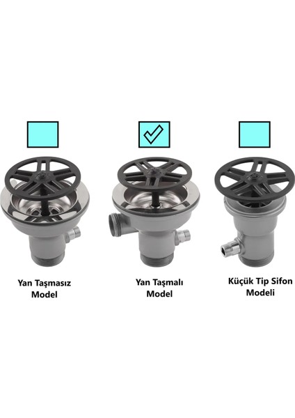Uluslararası Patentli Yüksek Basınçlı Evye Içi Bardak Biberon Blender Mikser Vb. Için Çok Fonksiyonlu Ön Yıkama Aparatı (Yan Taşmalı)