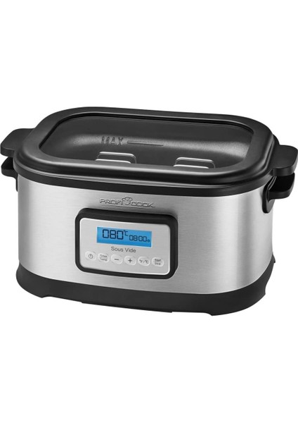 Profıcook, Gri ve Siyah Sous Vide Yavaş Pişirici, 520 W, 8,5 Litre, Plastik