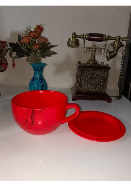 Büyük Dekoratif Fincan Saksı