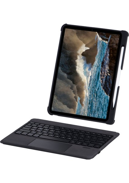 Ipad 10.2 (8.nesil) Kılıf Inter Ledli Klavyeli Tablet Kılıfı - Siyah