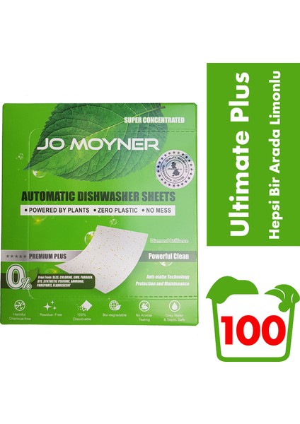 Ultimate Plus Bulaşık Makinesi Deterjanı Doğal Organik Yaprak Deterjan 100 Kullanım