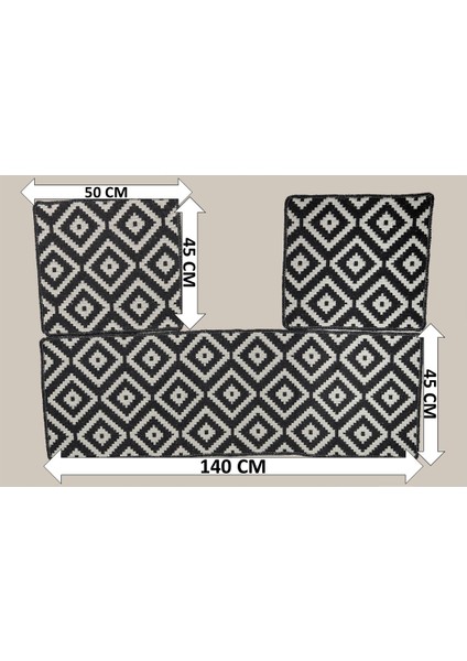 Oto Koltuk Kılıfı (Çift Taraflı )Yıkanabilir Araba Takımı Kilim Siyah-Beyaz fırsatları