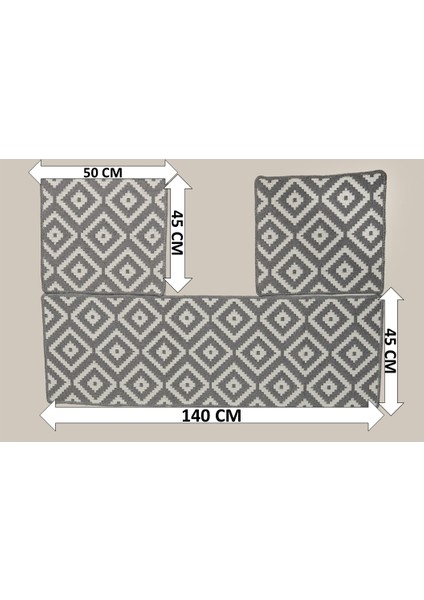 Oto Koltuk Kılıfı (Çift Taraflı )Yıkanabilir Araba Takımı Kilim Beyaz-Gri fırsatları