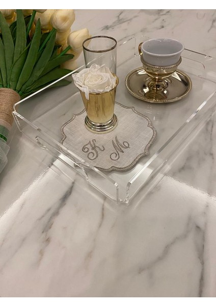 Şeffaf Pleksi Söz Nişan Sunum Tepsisi 30 X20 Şeffaf fırsatları