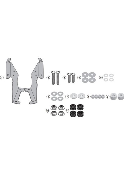 D2143KIT Yamaha Nıken 900 (19-21) Rüzgar Siperlik Bağlantısı