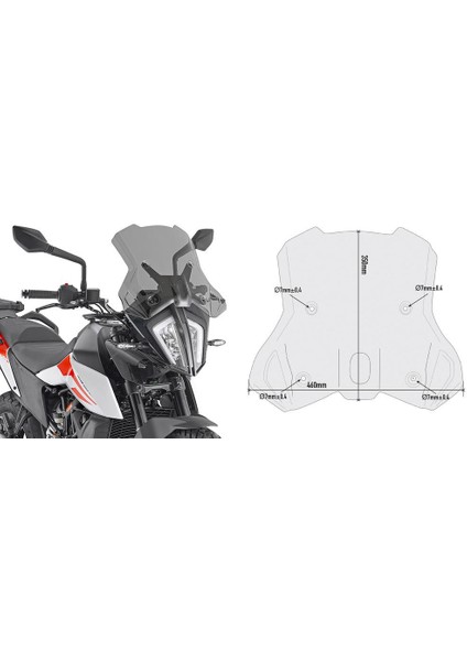 7710D Ktm 790 Adventure / R (19-20) - 890 Adventure (21) - 390 Adventure (20) Rüzgar Siperlik
