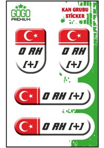 Kan Grubu I 0 Rh(+) Beyaz Dörtlü Damla Etiket