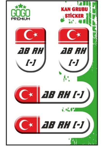 Kan Grubu I Ab Rh(-) Beyaz Dörtlü Damla Etiket