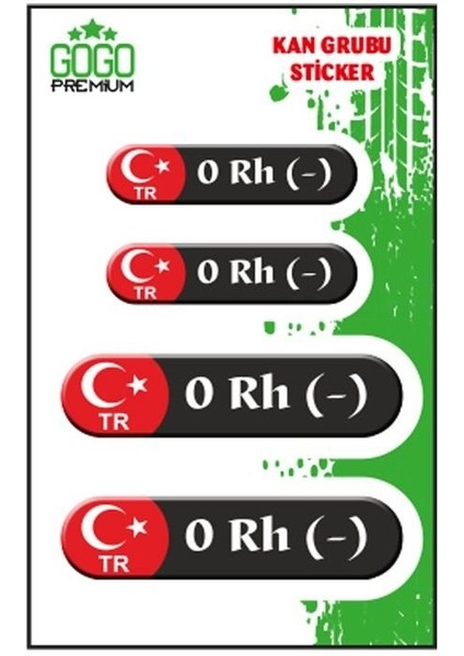 Kan Grubu Iıı 0 Rh(-) Siyah Dörtlü Damla Etiket