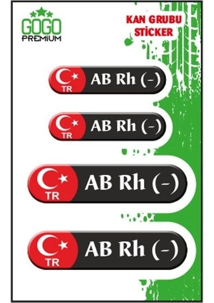 Kan Grubu Iıı Ab Rh(-) Siyah Dörtlü Damla Etiket