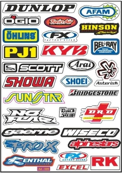 A4 Sticker 005 Tek Paket Çoklu Sticker