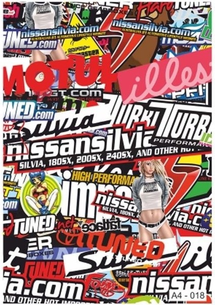 A4 Sticker 018 Tek Paket Çoklu Sticker