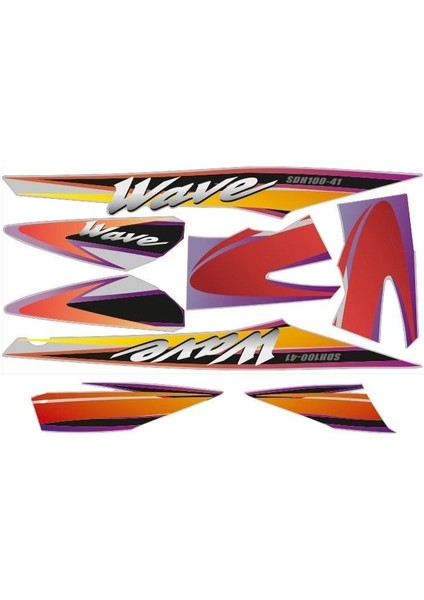 Honda Wave 100 2003 - 2005 Uyumlu Stıcker Set 001