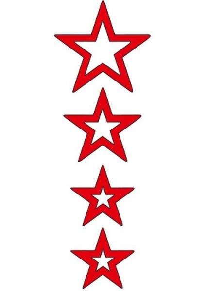 Cg Kırmızı Yıldızlı Çamurluk Üst Sticker