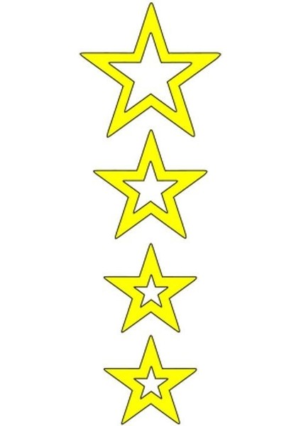 Cg Sarı Yıldızlı Çamurluk Üst Sticker