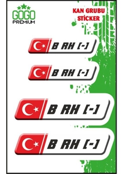 Kan Grubu Iı B Rh(-) Beyaz Dörtlü Damla Etiket