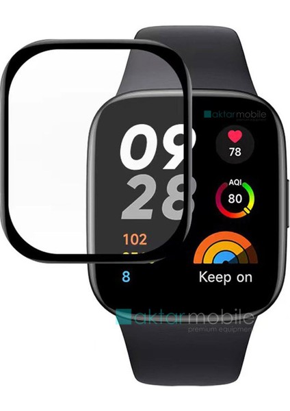 Xiaomi Redmi Watch 3 Uyumlu Ekran Koruyucu 3D Tam Kapatan Kavisli Ppma Nano Cam