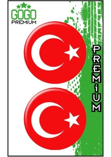 Türk Bayrağı 1 (5x5 Cm) Ikili Damla Etiket