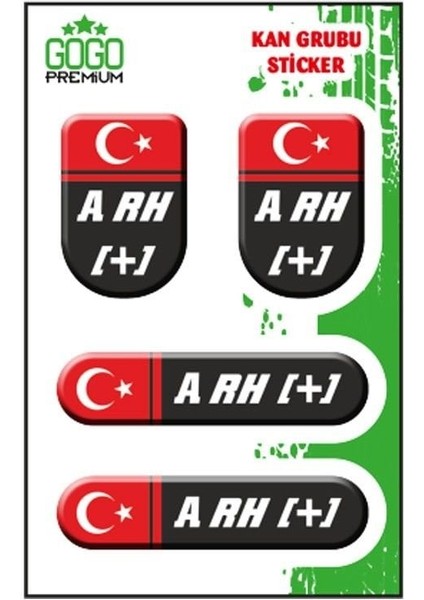 Kan Grubu I A Rh(+) Siyah Dörtlü Damla Etiket