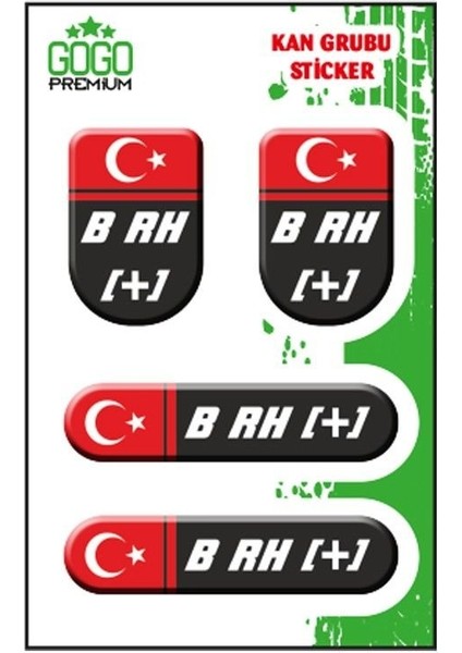Kan Grubu I B Rh(+) Siyah Dörtlü Damla Etiket