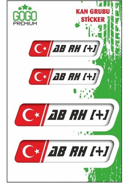 Kan Grubu Iı Ab Rh(+) Beyaz Dörtlü Damla Etiket
