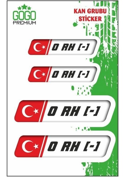 Kan Grubu Iı 0 Rh(-) Beyaz Dörtlü Damla Etiket