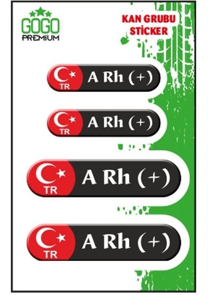 Kan Grubu Iıı A Rh(+) Siyah Dörtlü Damla Etiket